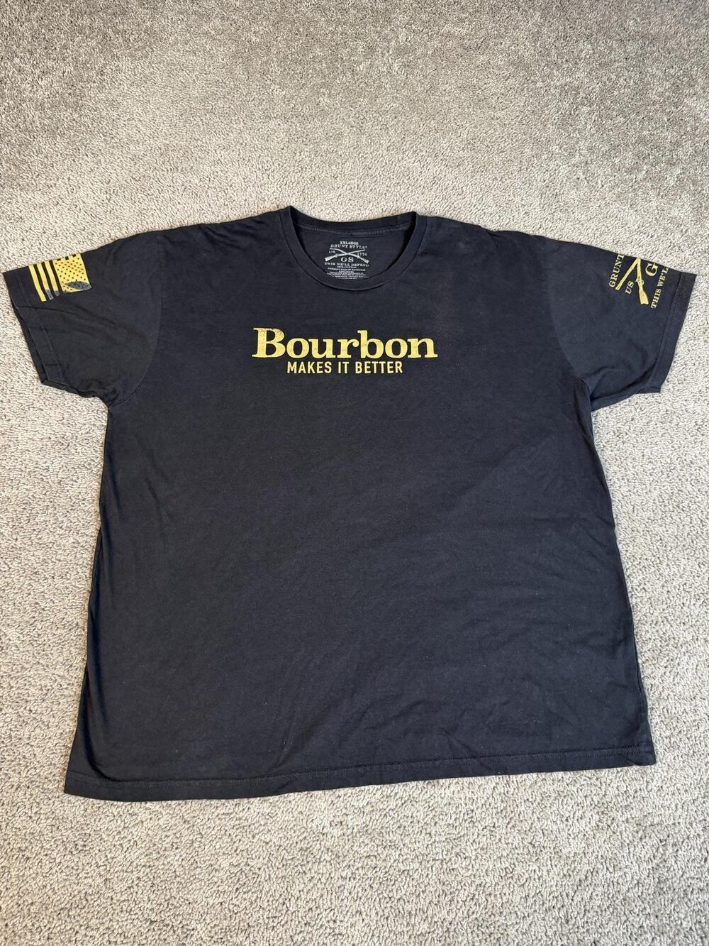 Grunt Style Shirt Mens XXL Black Bourbon Makes It Better Graphic Crew Neck